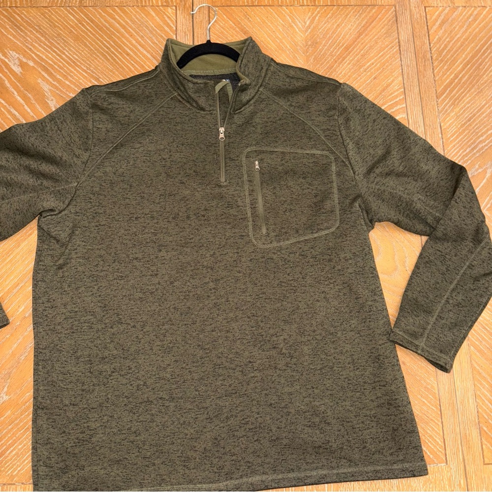 Magellan Outdoors 2XL 3/4 Zip Mens Pullover Shirt Sweater Green